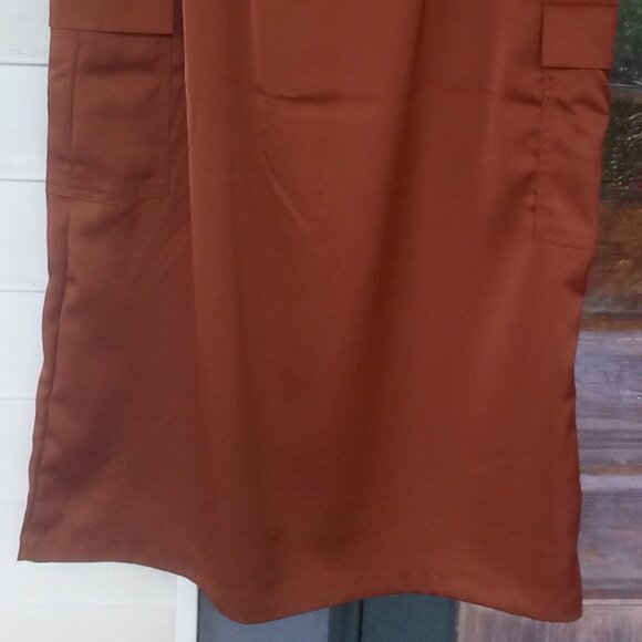 👜House of Harlow 1960 Copper Cargo Maxi Skirt Size: M NWT - Picture 4 of 8